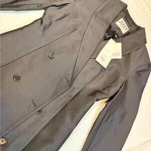 Just Female Charcoal Double-Breasted Blazer